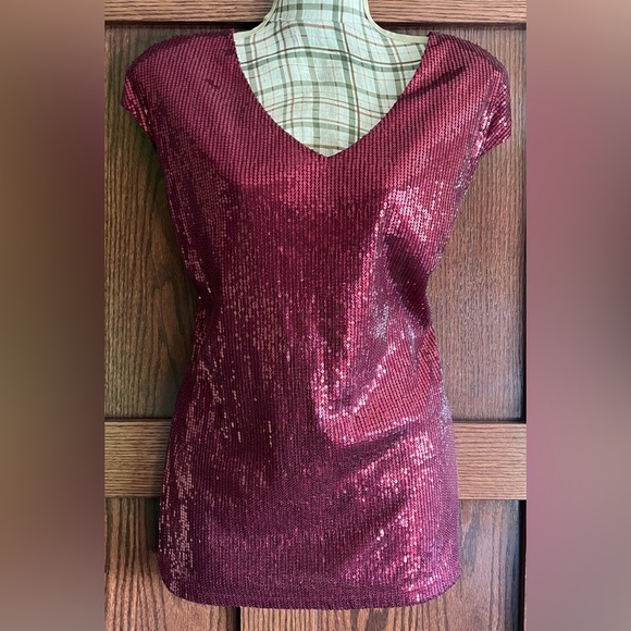 the-limited-tops-sparkling-burgundy-sequin-top-poshmark